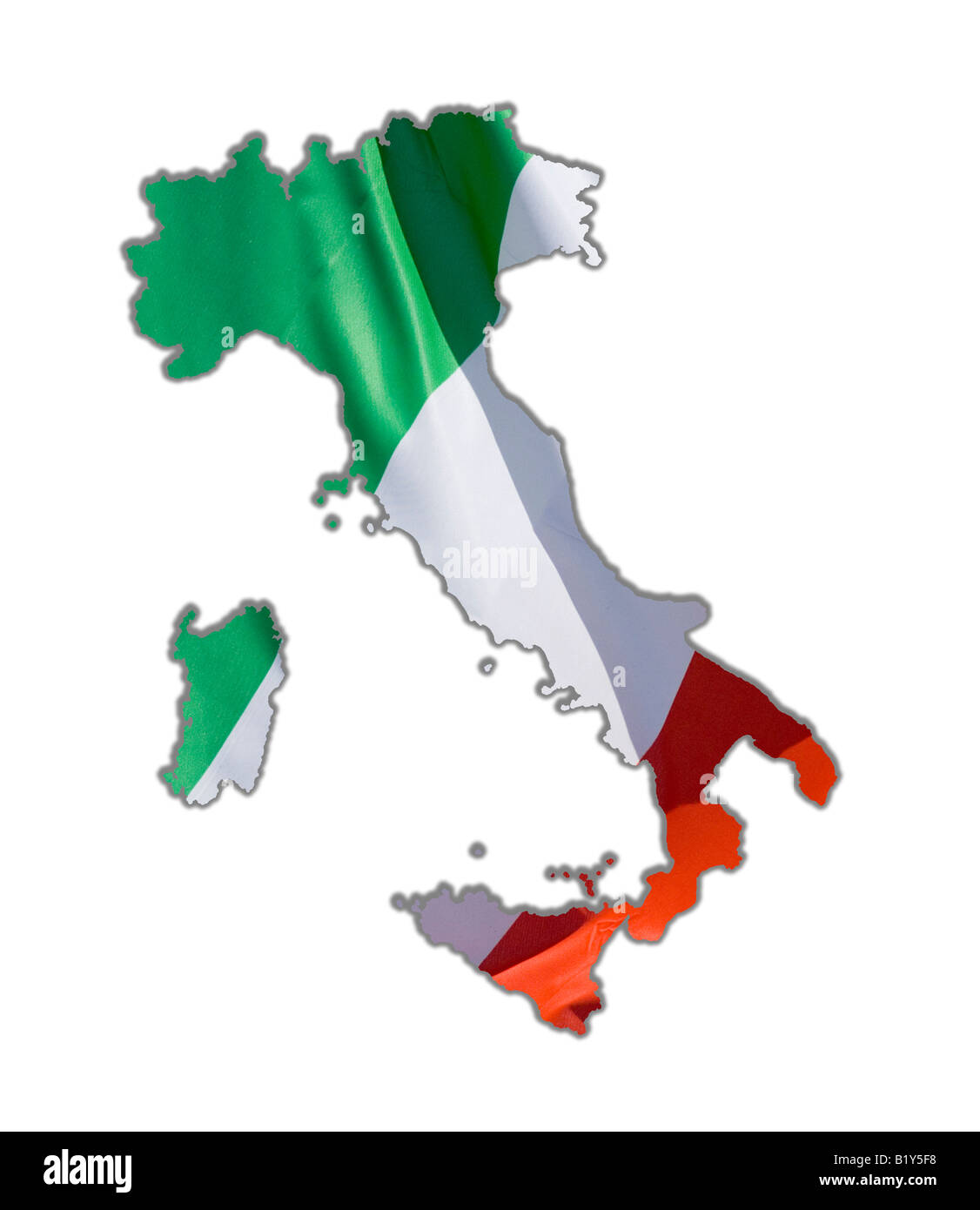 Map Outline of Italy Stock Photo