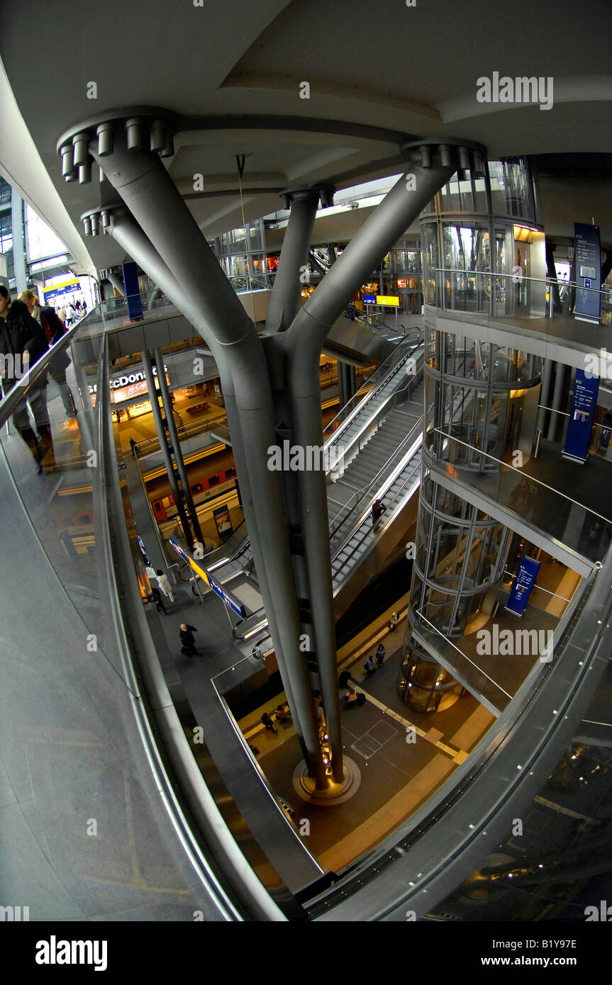 wideangle interior berlin hauptbahnhof main train railway station ...
