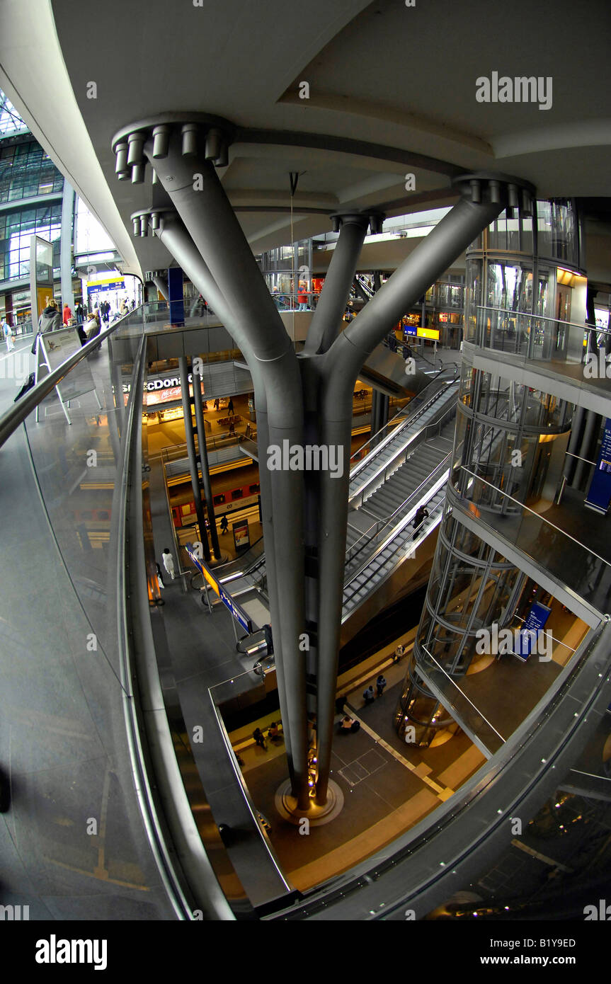 wideangle interior berlin hauptbahnhof main train railway station ...