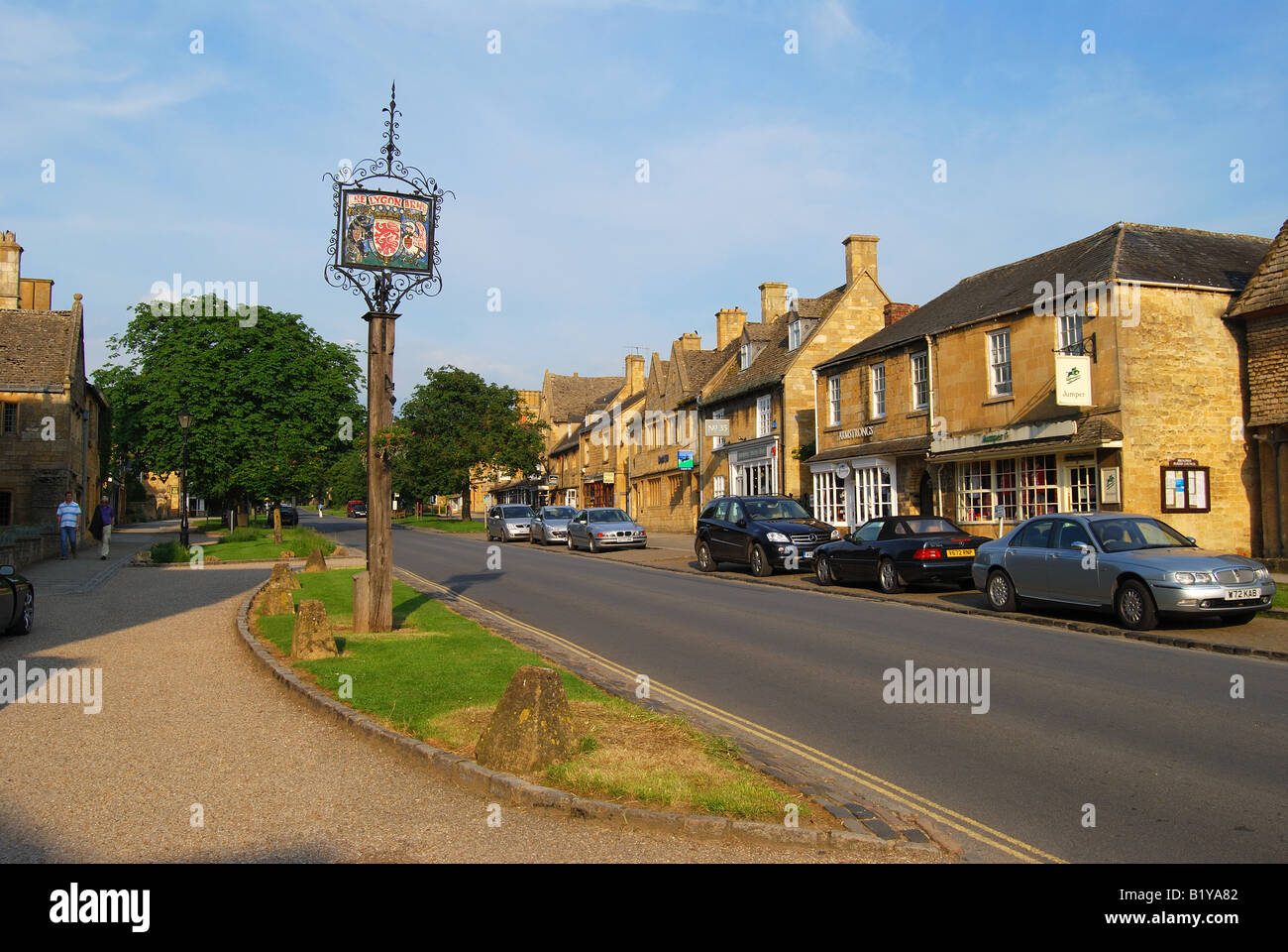 The Lygon Arms sign, High Street, Broadway, Worcestershire, England, United Kingdom Stock Photo
