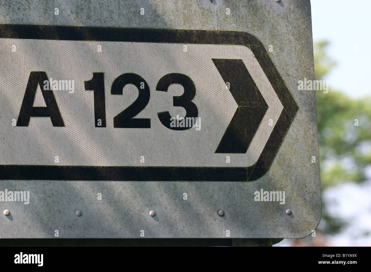 A123 Road Sign Stock Photo