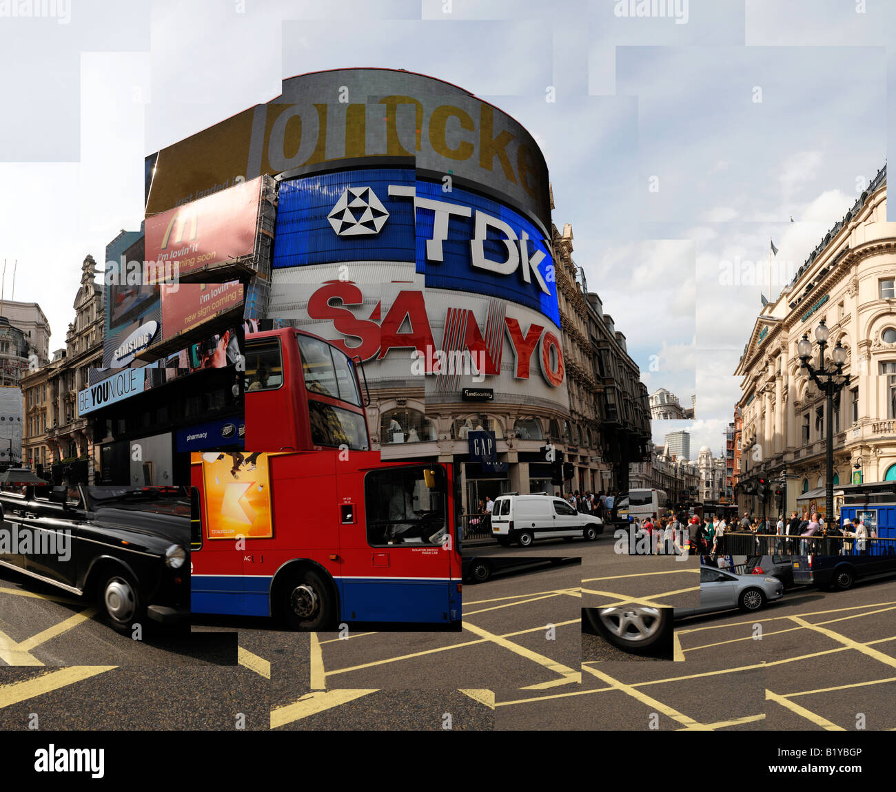 Piccadilly Circus montage Stock Photo