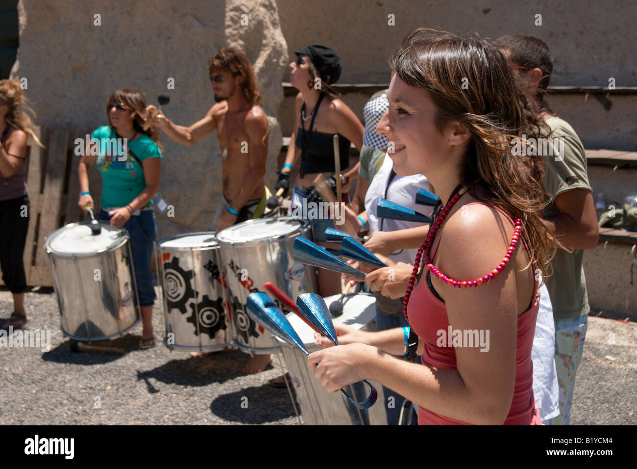 Drum workshop at Eolica festival on Tenerife Stock Photo