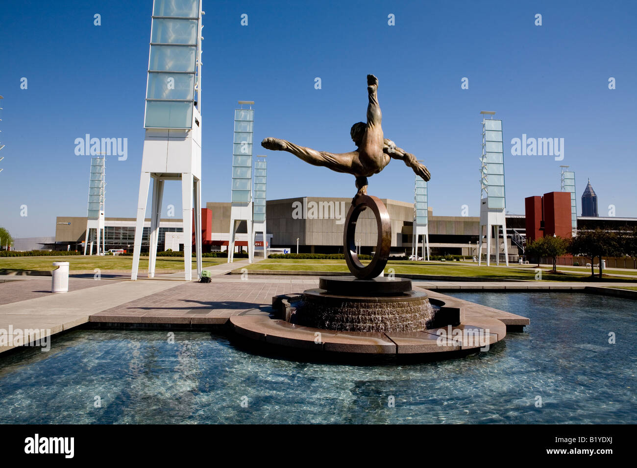 Dome and International Plaza with Statue Atlanta Ga