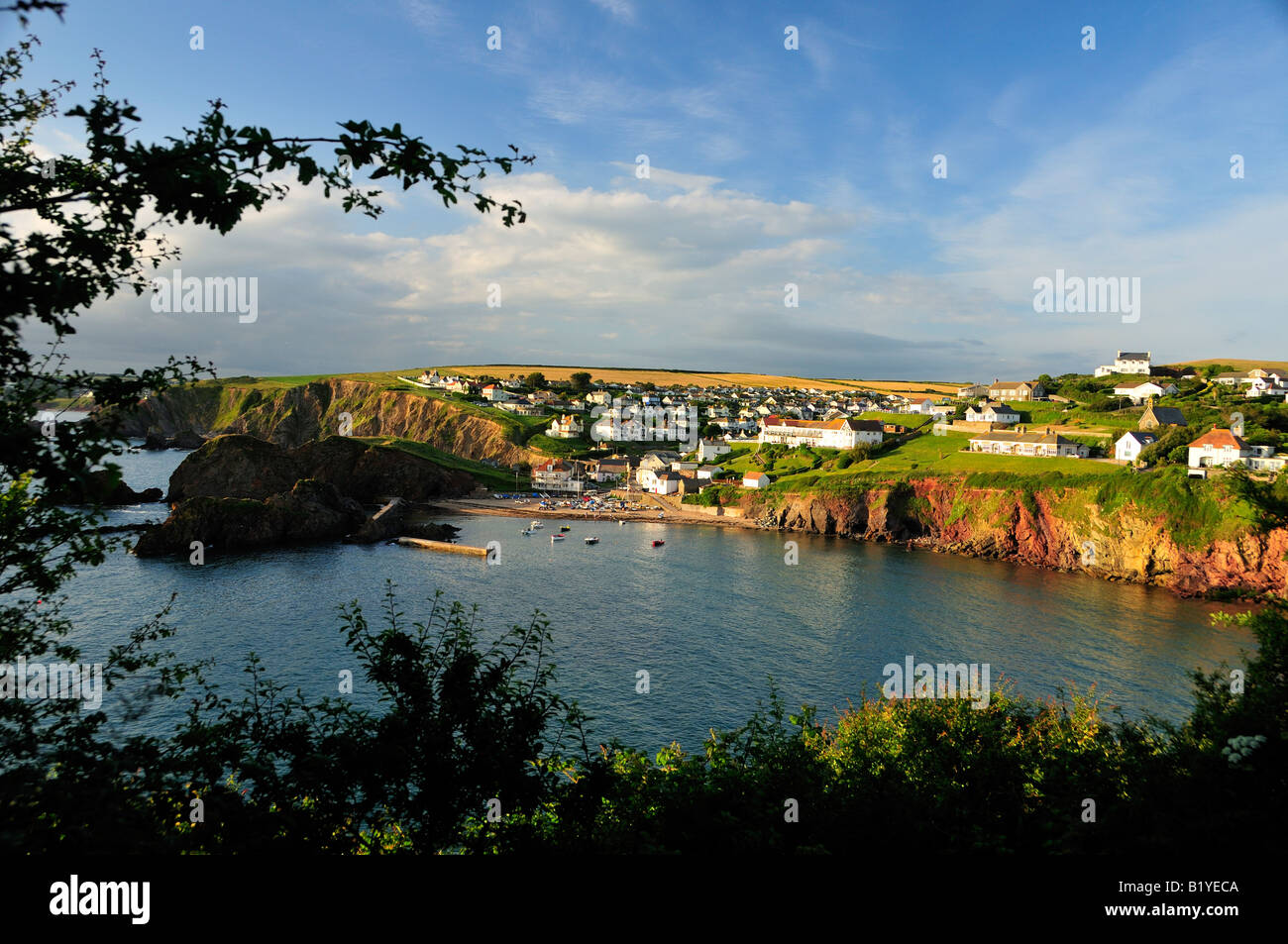 a view of hope cove in the south hams Devon Stock Photo