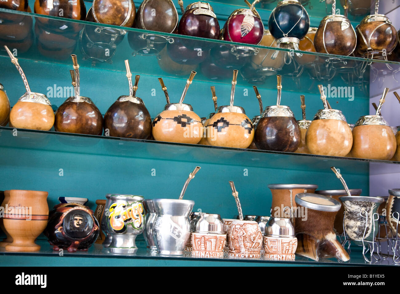 Gourds, Mate, Souvenirs, La Boca Shop, La Boca, Buenos Aires Stock Photo