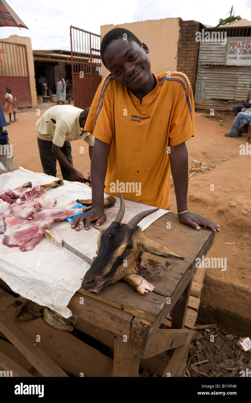 Boy selling fresh goat meat, Malawi, Africa Stock Photo Alamy
