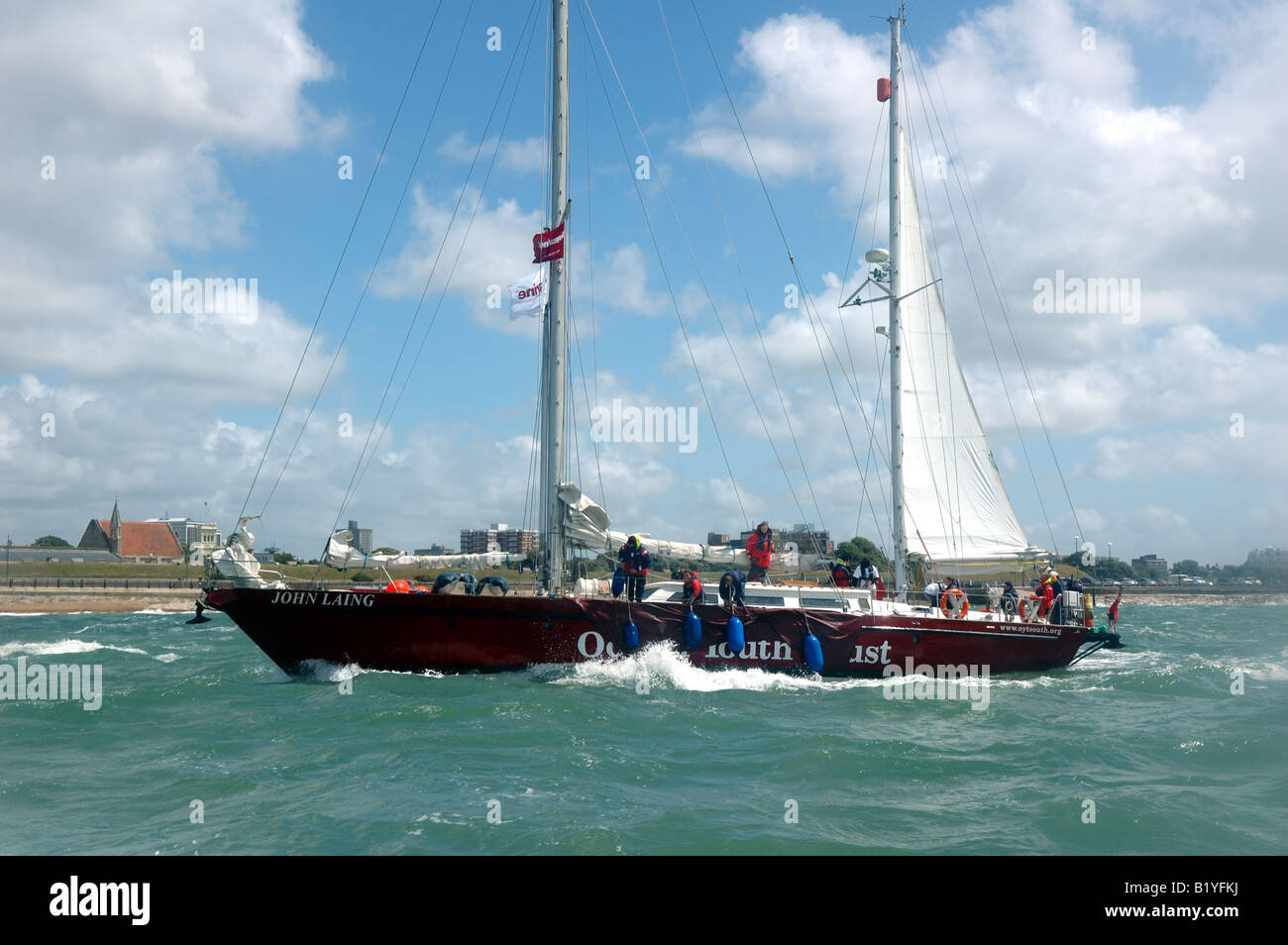Ocean Youth Trust sail training vessel John Laing off Southsea Castle