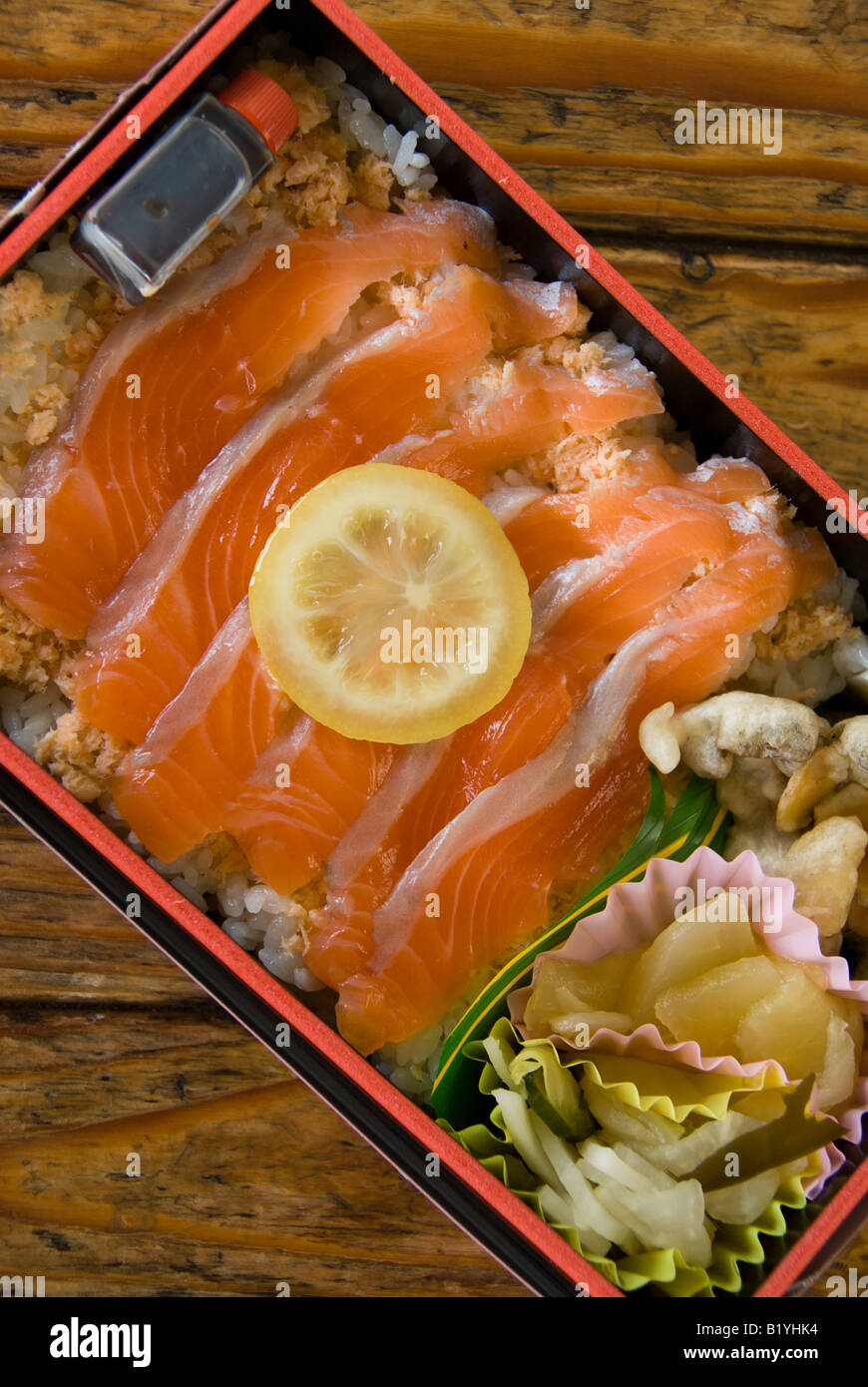 Shinshu Salmon Ekiben, Nagano Station, Japan Stock Photo