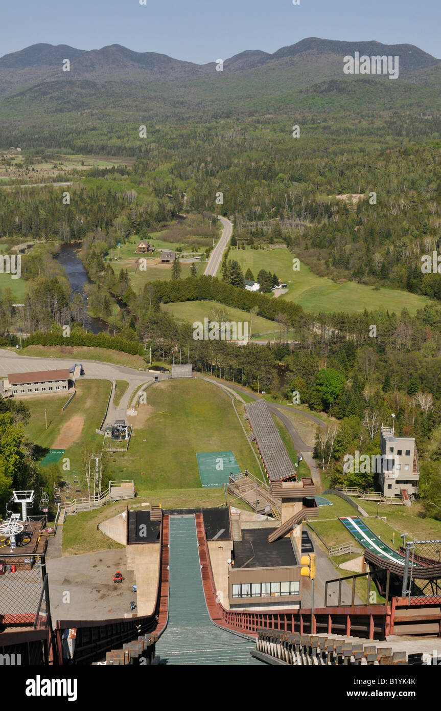 The Lake Placid Olympic ski jump in the summer. Stock Photo