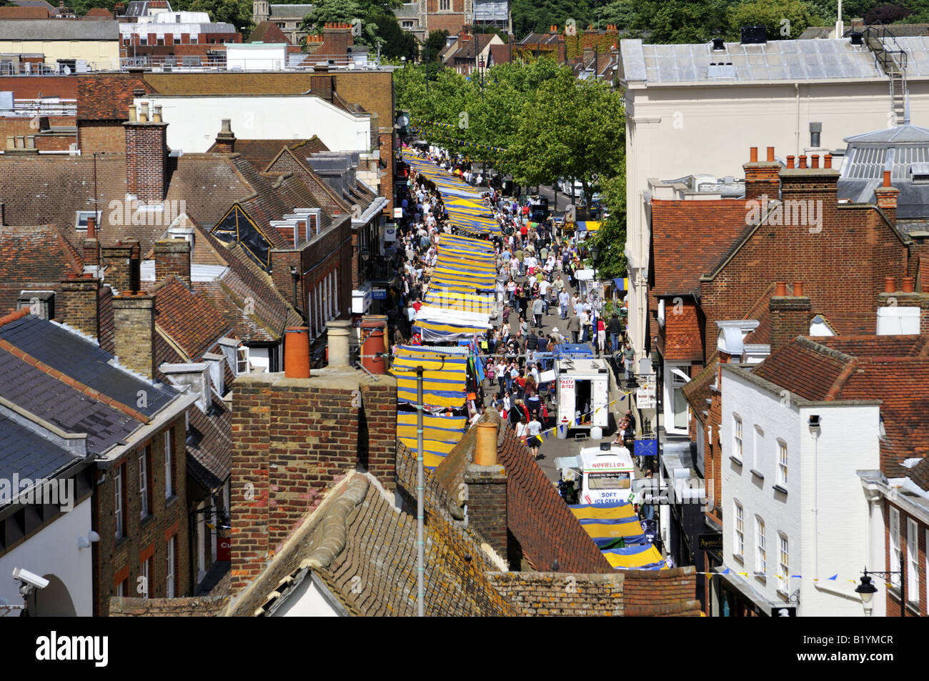 Saturday market at St Albans Hertfordshire UK Stock Photo