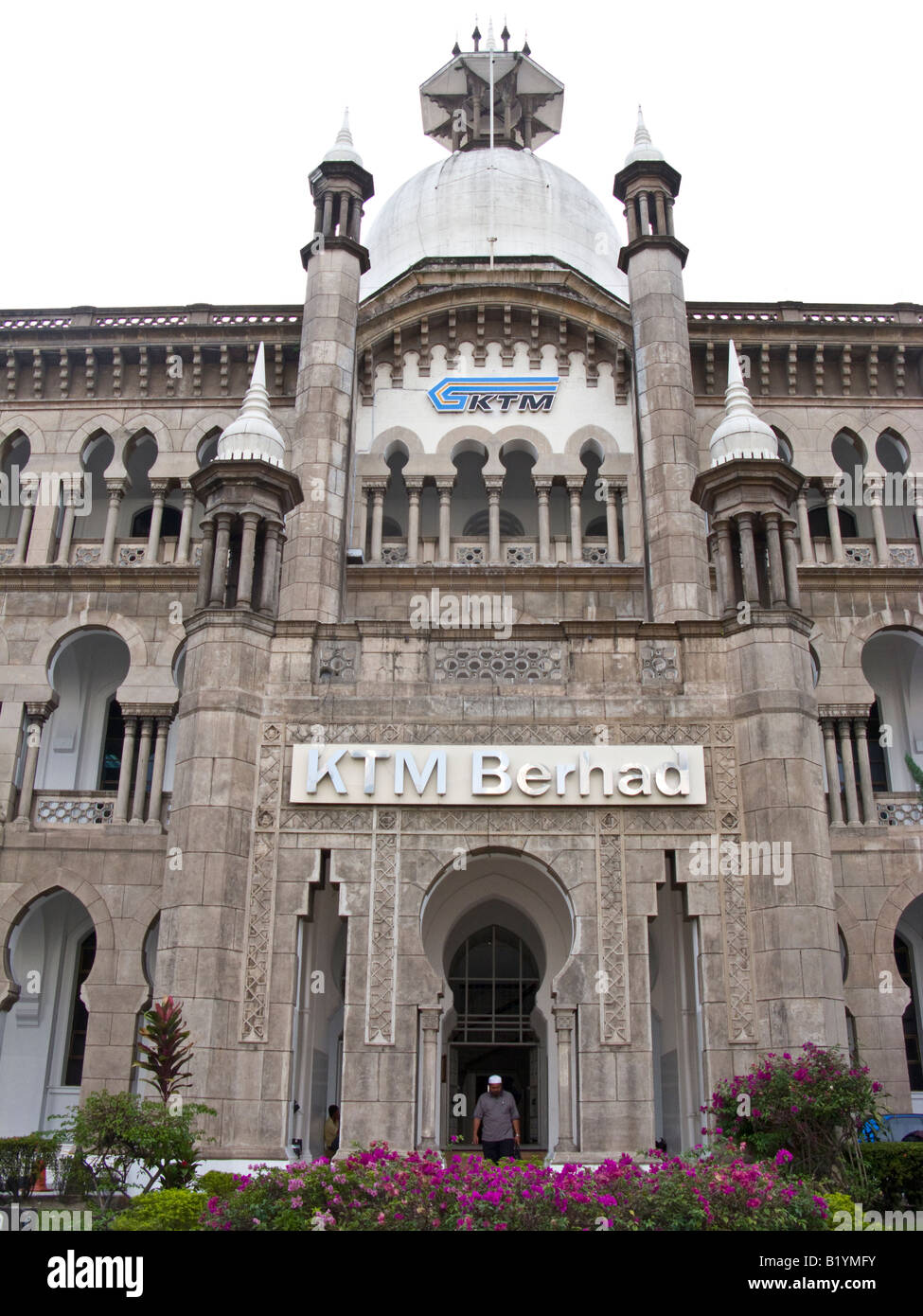 entrance, Malayan Railway Headquarters Building, now Keretapi Tanah Melayu Berhad, Kuala Lumpur, Malaysia Stock Photo