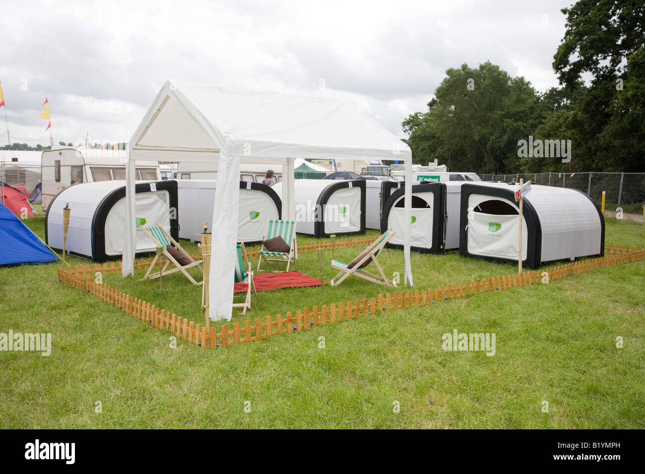 Myhab VIP camping cabins/pods backstage at Glastonbury Festival 2008