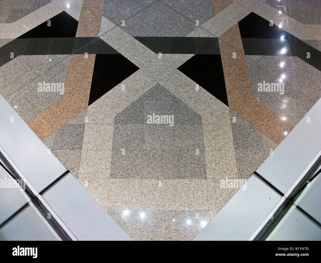 marble floor in terminal, Kuala Lumpur International Airport, Sepang, Malaysia Stock Photo