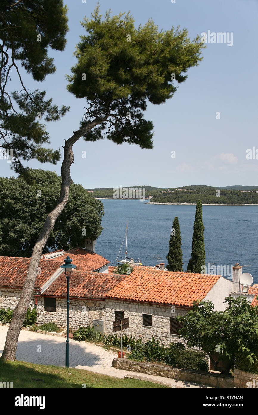 Coastal view from Rovinj, Croatia, Balkans Stock Photo
