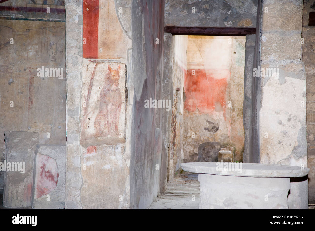 House detail Pompeii Campania Italy Stock Photo