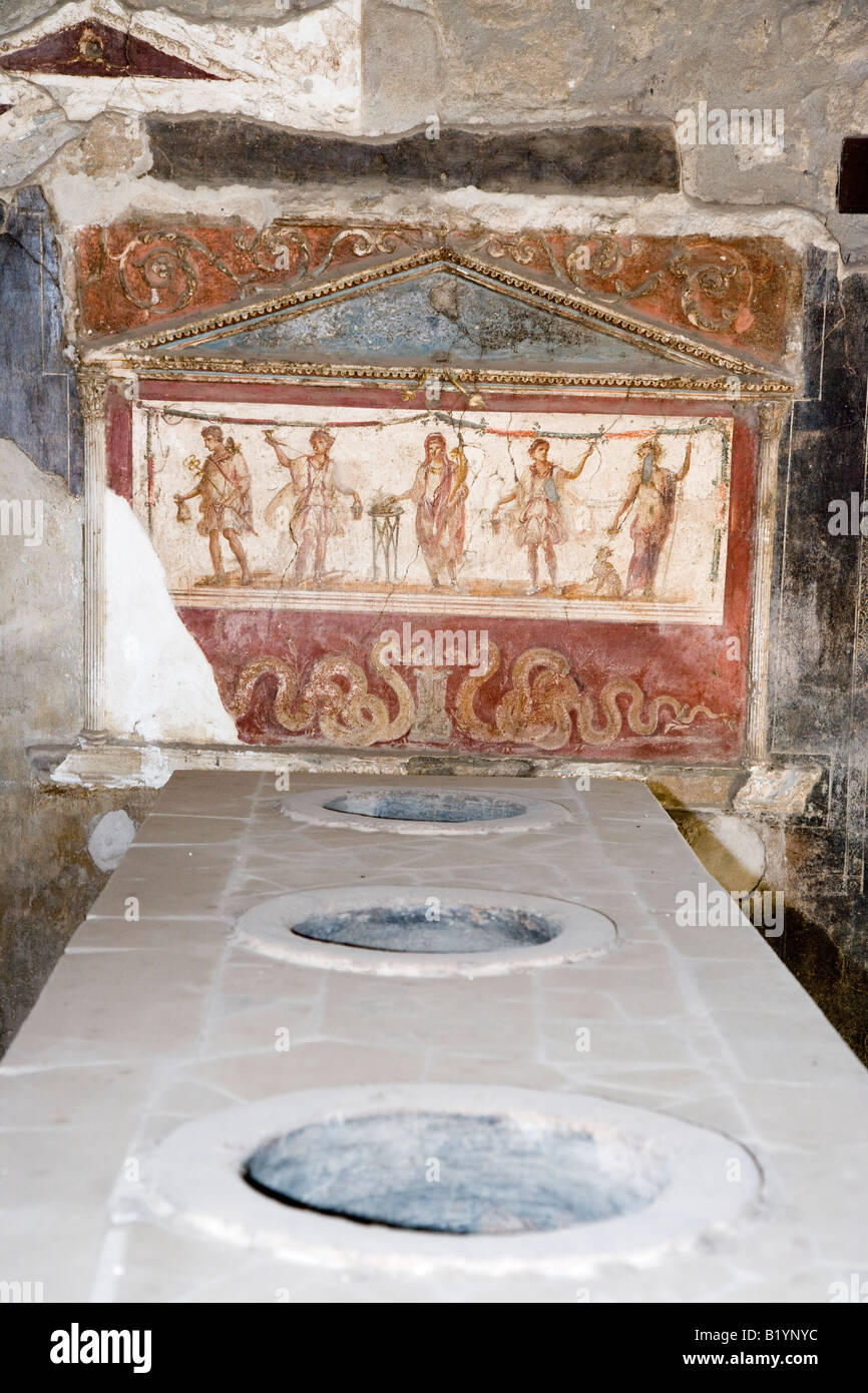 Detail from a roman fast food shop Pompeii Campania Italy Stock Photo