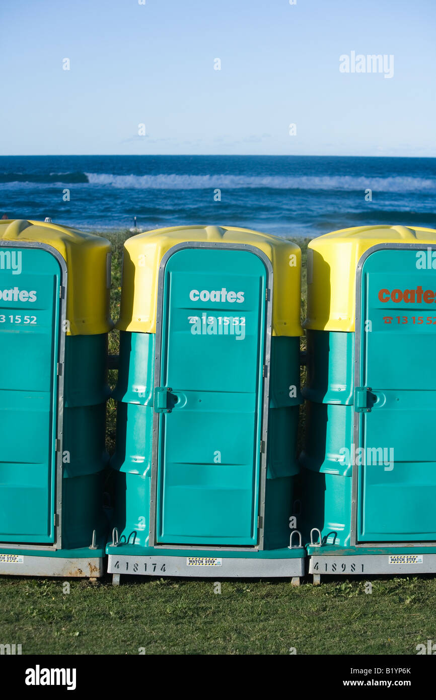 Portable toilets beach hi-res stock photography and images - Alamy
