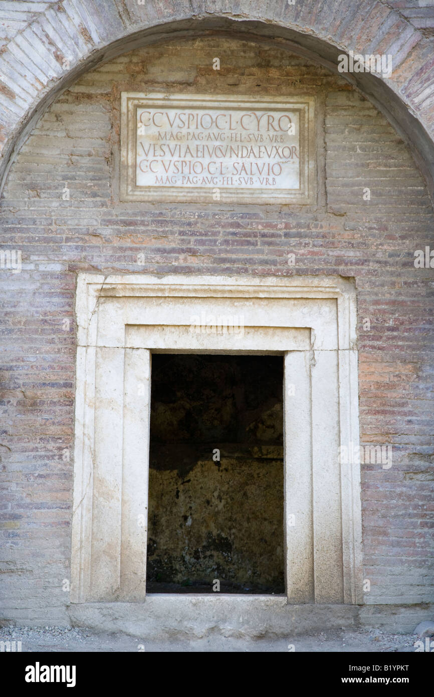 Necropolis details Pompeii Campania Italy Stock Photo