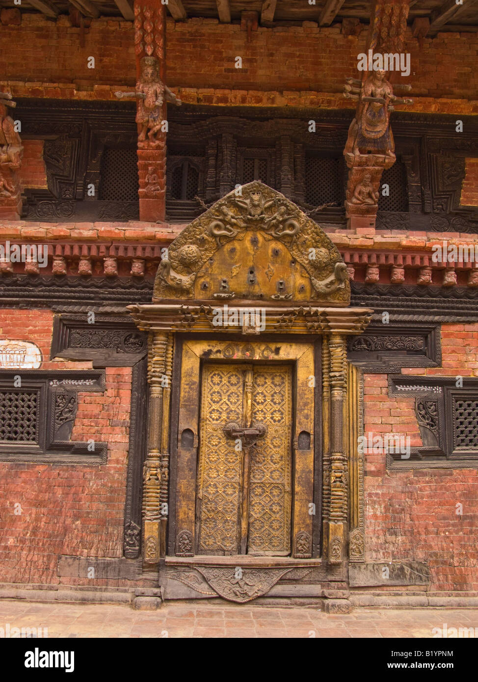 Ornate bronze door Patan Durbar Square Kathmandu Nepal Stock Photo