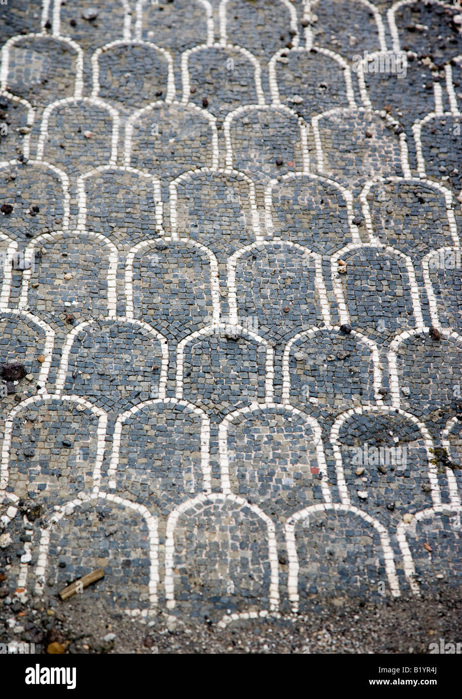 Mosaic design in a house Pompeii Campania Italy Stock Photo
