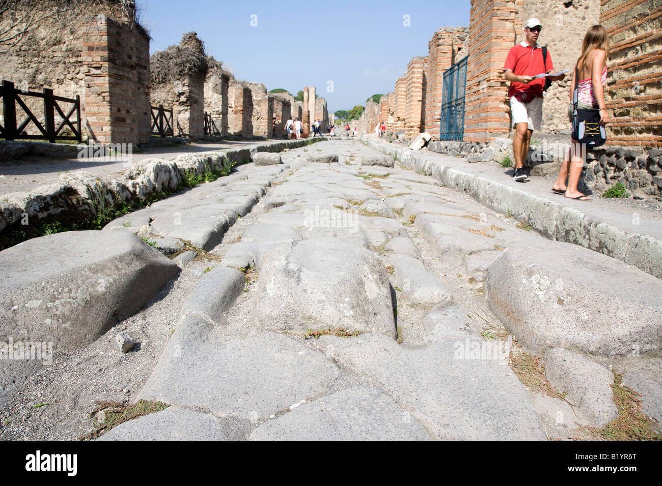 Stepping stones on Pompeii s roads Pompeii Campania Italy Stock Photo