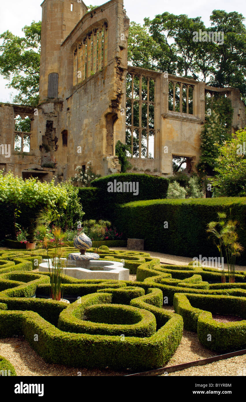 The Knot Garden and ruins at Sudeley Castle Gloucestershire