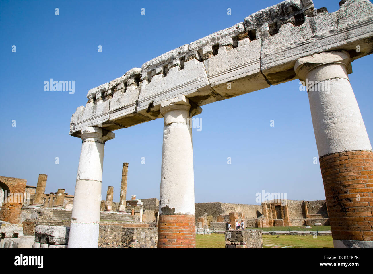 Column details Pompeii Campania Italy Stock Photo
