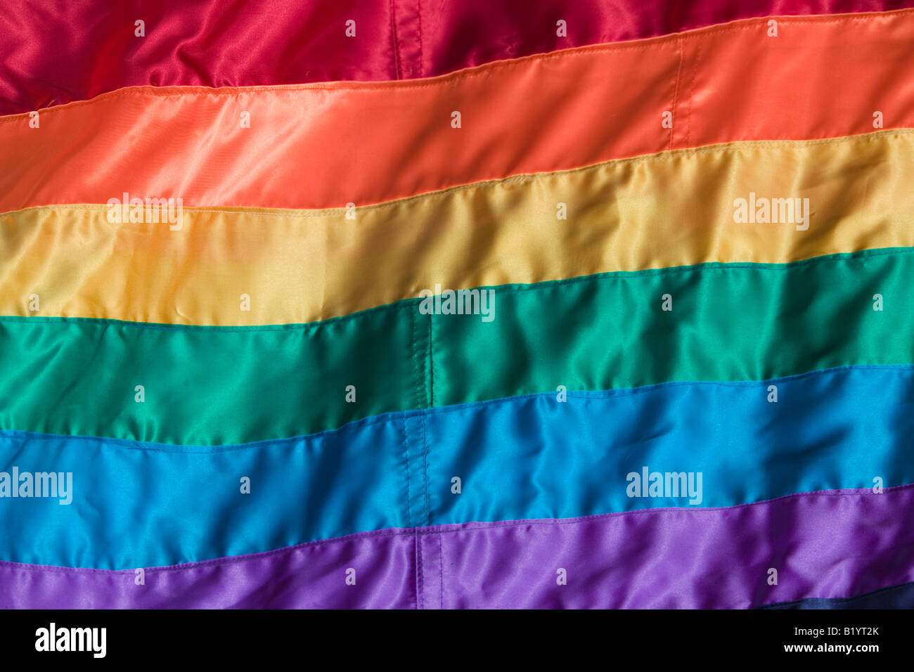 Rainbow Flag, Symbol of Gay Pride and Peace Festivals Stock Photo