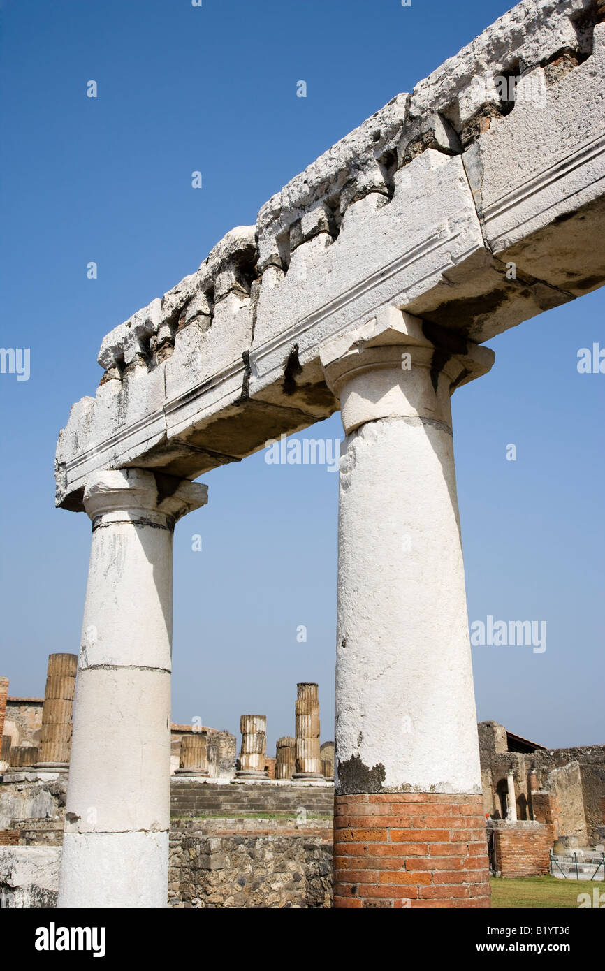 Column details Pompeii Campania Italy Stock Photo