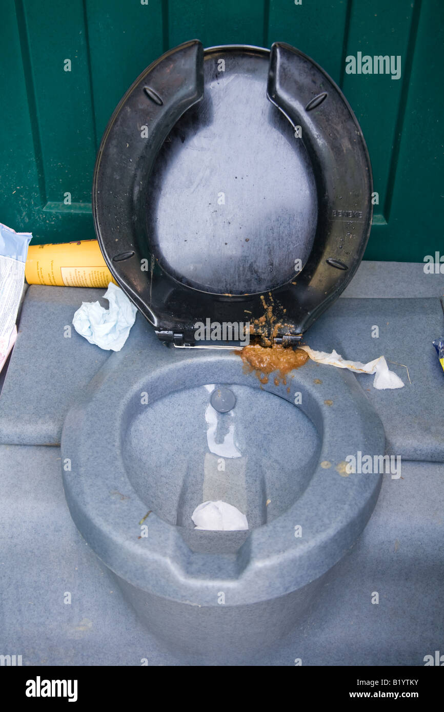 Toilets at the Glastonbury Festival 2008 Stock Photo