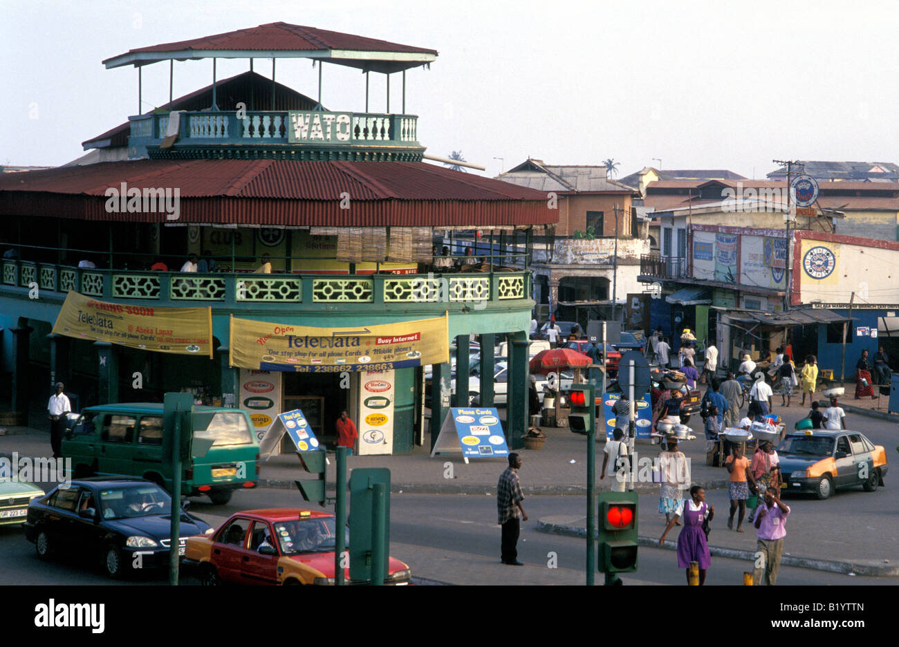 ghana accra downtown street scene Stock Photo - Alamy