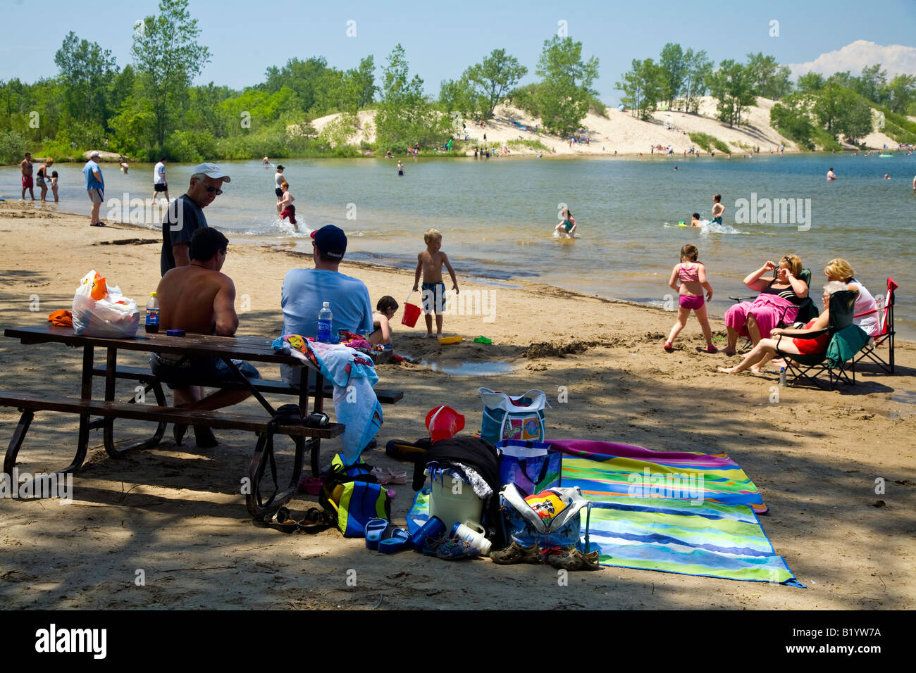 Sandbanks Provincial Park with Dunes and beach on Lake Ontario in Stock