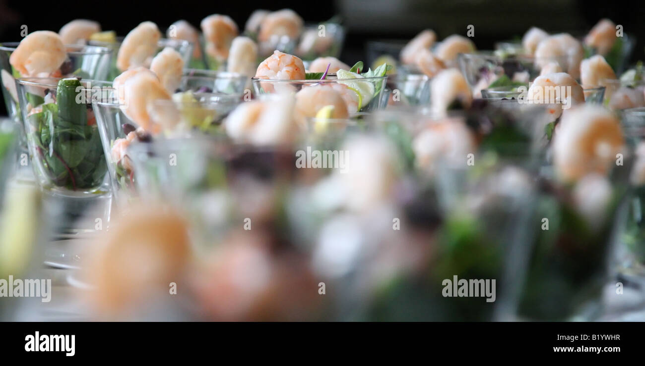 Prawn cocktails for catering Stock Photo
