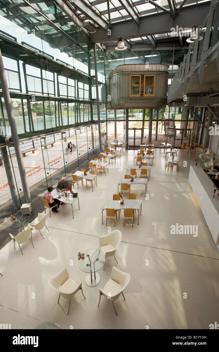 UK Wearside Sunderland National Glass Centre cafe with river view from above Stock Photo