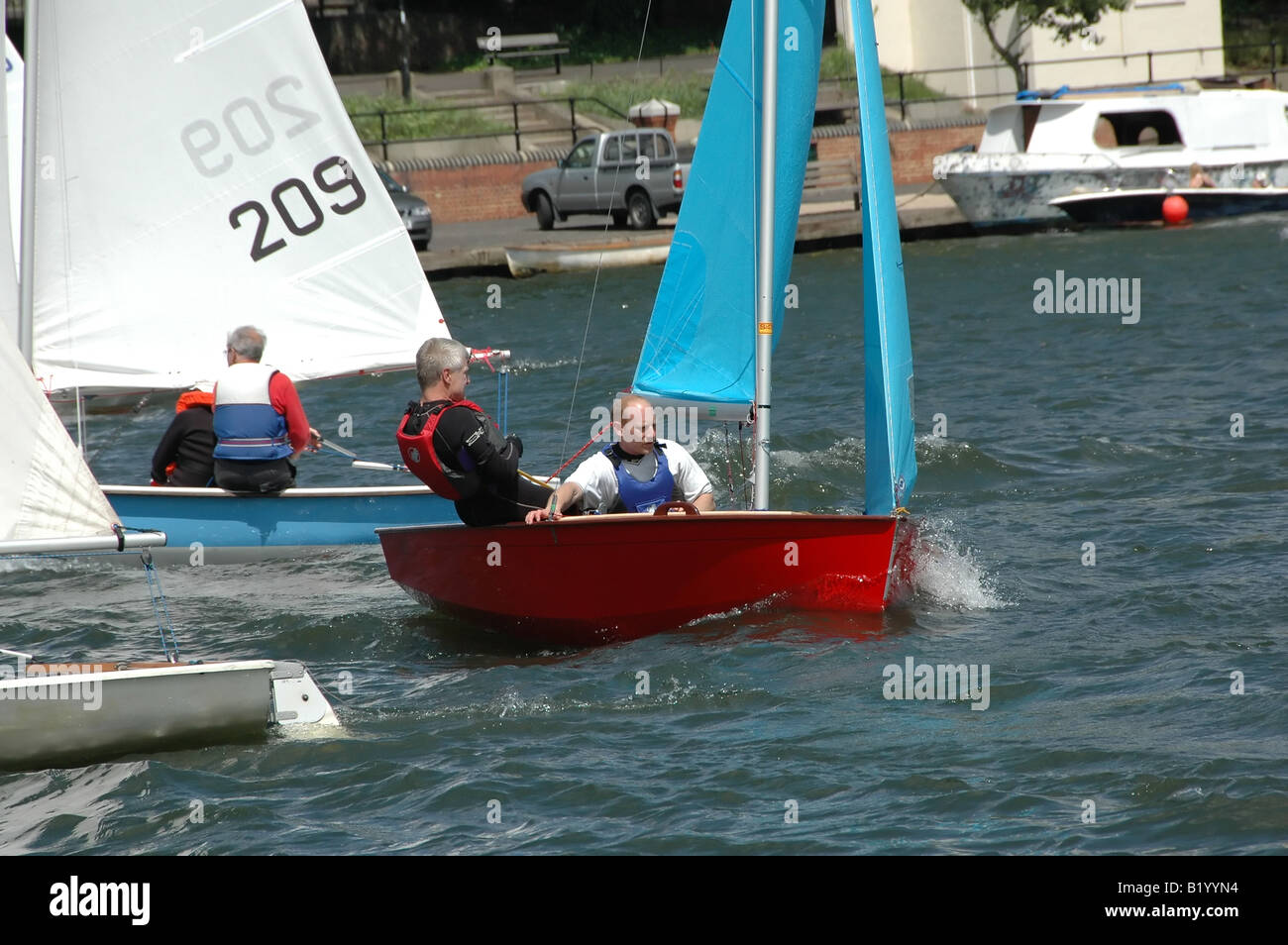 Dinghy Sailing River Thames Surrey UK Stock Photo Alamy
