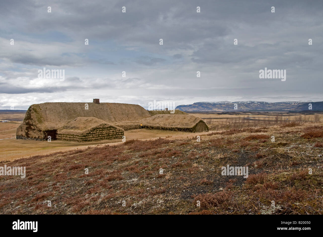 Þjóðveldisbærinn Stöng Reconstructed Icelandic farm Stock Photo Alamy