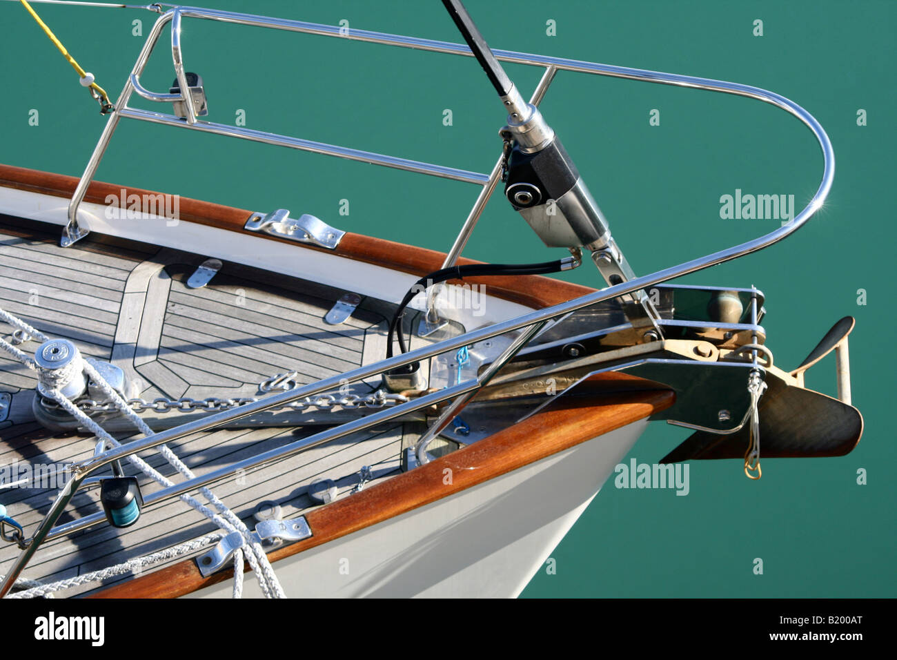 The bow of a yacht Stock Photo - Alamy