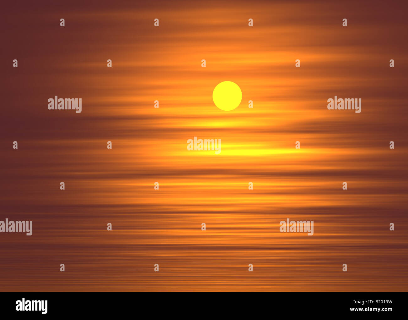 Sunset / sunrise graphic illustration Stock Photo - Alamy