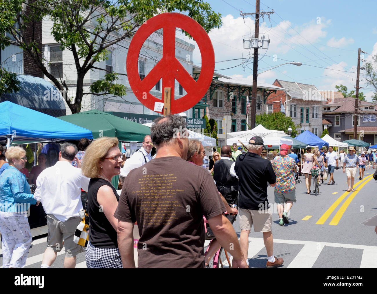 marchers in a spontaneous anti war demonstration in Takoma Park, Maryland l Stock Photo