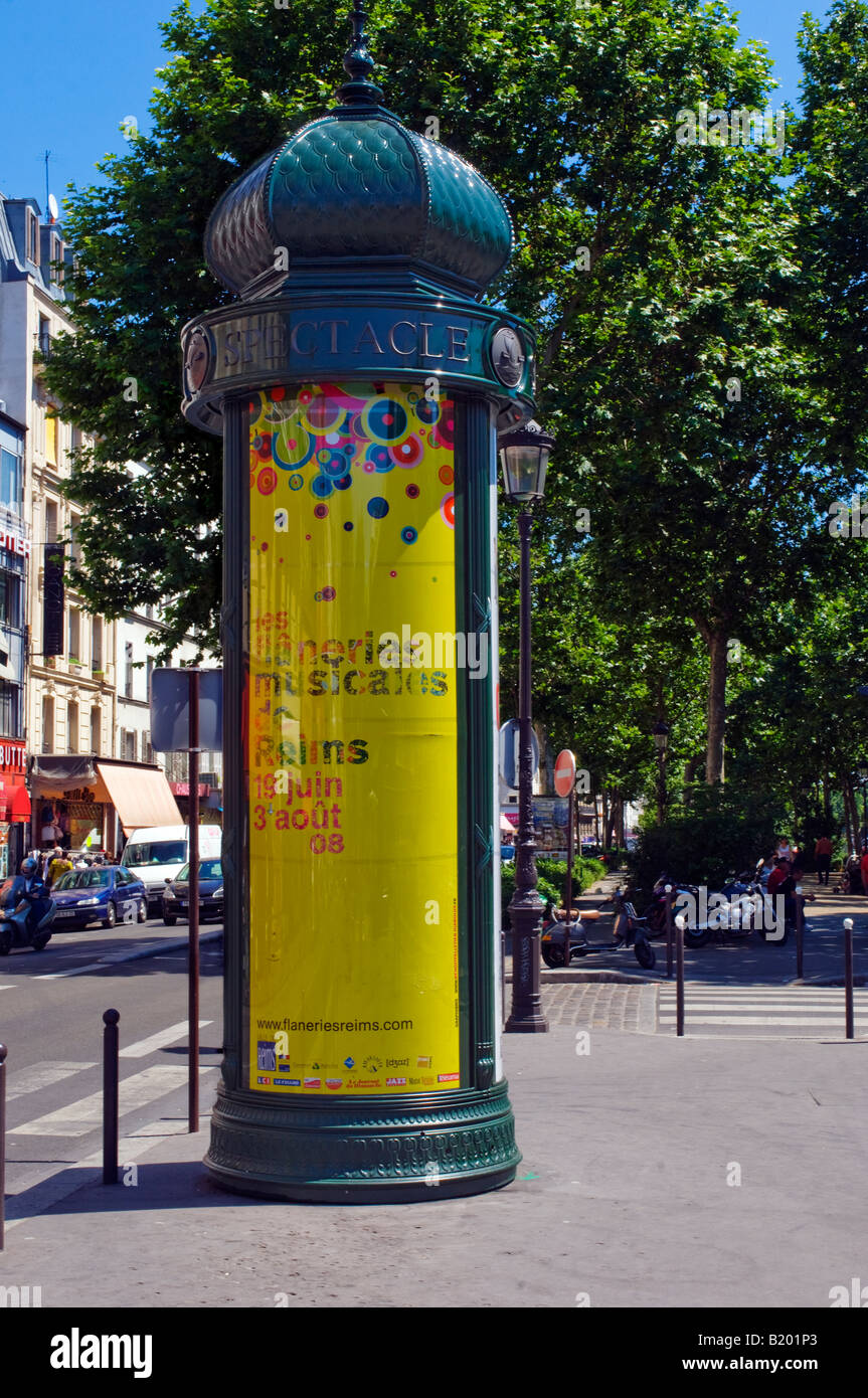 Rotating marque kiosk in Paris, France Stock Photo