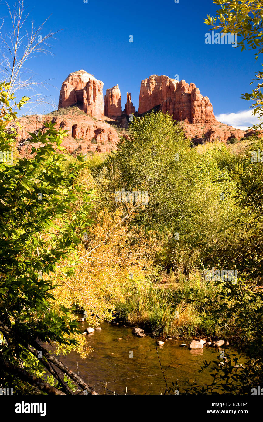 Cathedral Rock from USA Arizona Sedona Red Rock State Park Stock Photo