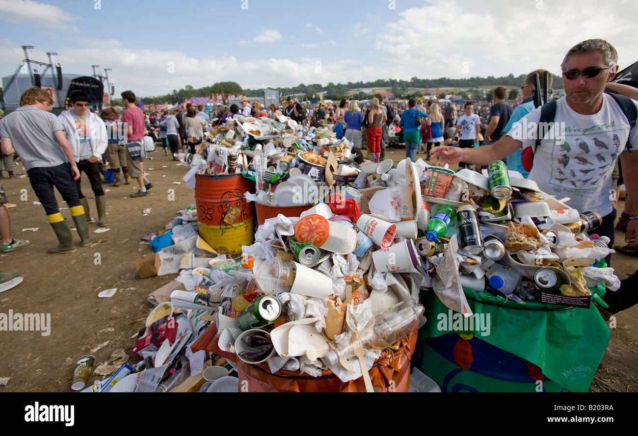 Recycling Rubbish Glastonbury Festival Pilton Somerset UK Europe Stock Photo