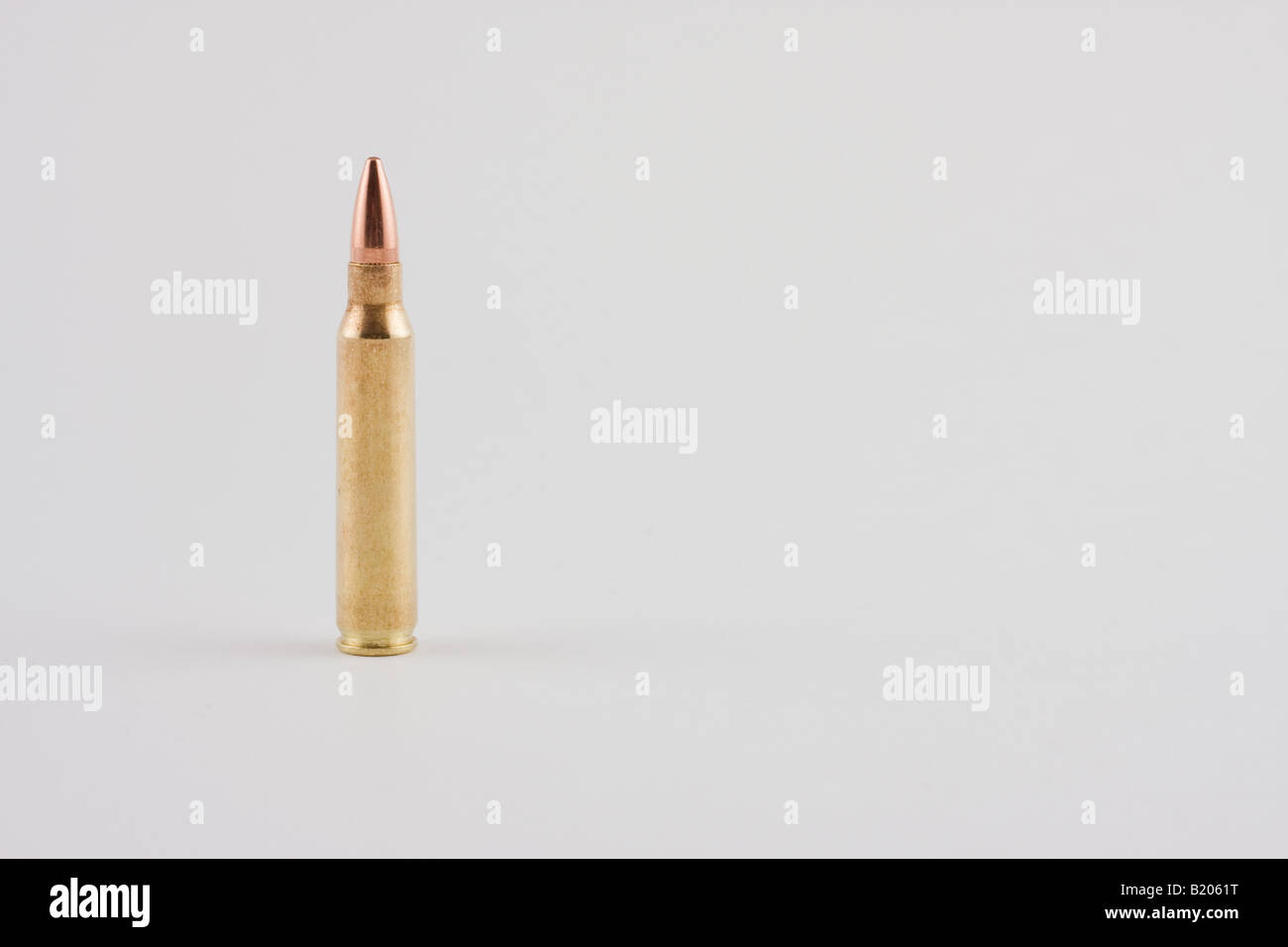 Single .223 Rifle Bullet Stock Photo