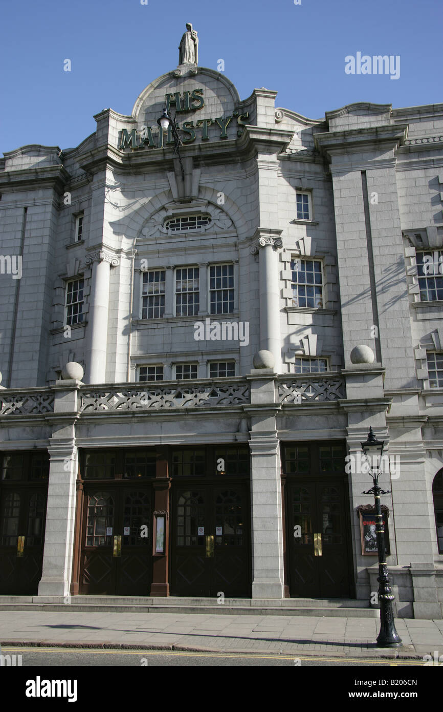 City of Aberdeen, Scotland. Main entrance to His Majesty’s Theatre at Rosemount Viaduct. Stock Photo