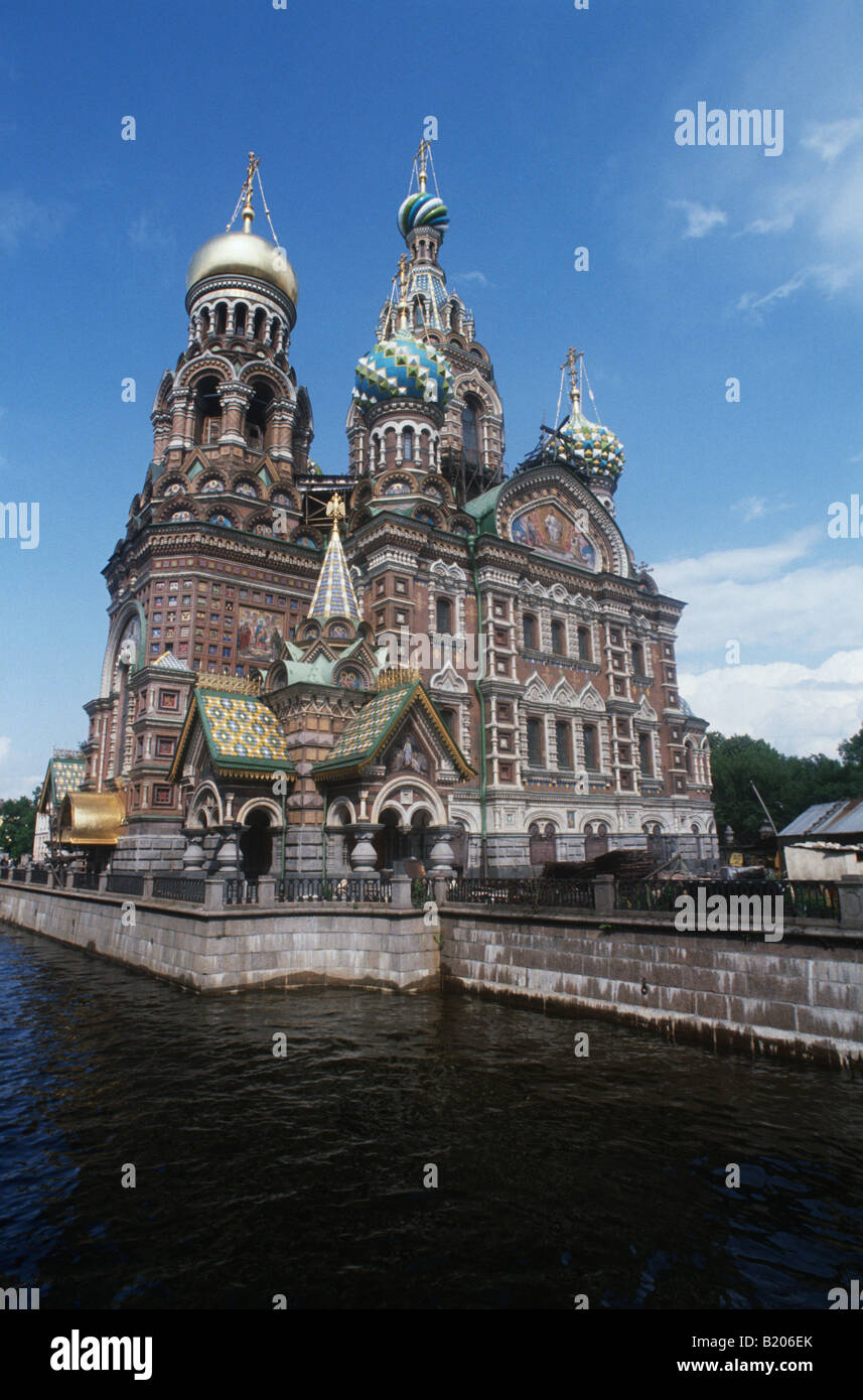 Leningrad,St Petersburg.TheChurch of the Spilled Blood has seen it all inRussia through the years.Now people are free to worship Stock Photo