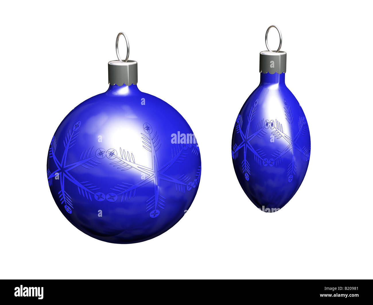 3D render of Christmas baubles Stock Photo