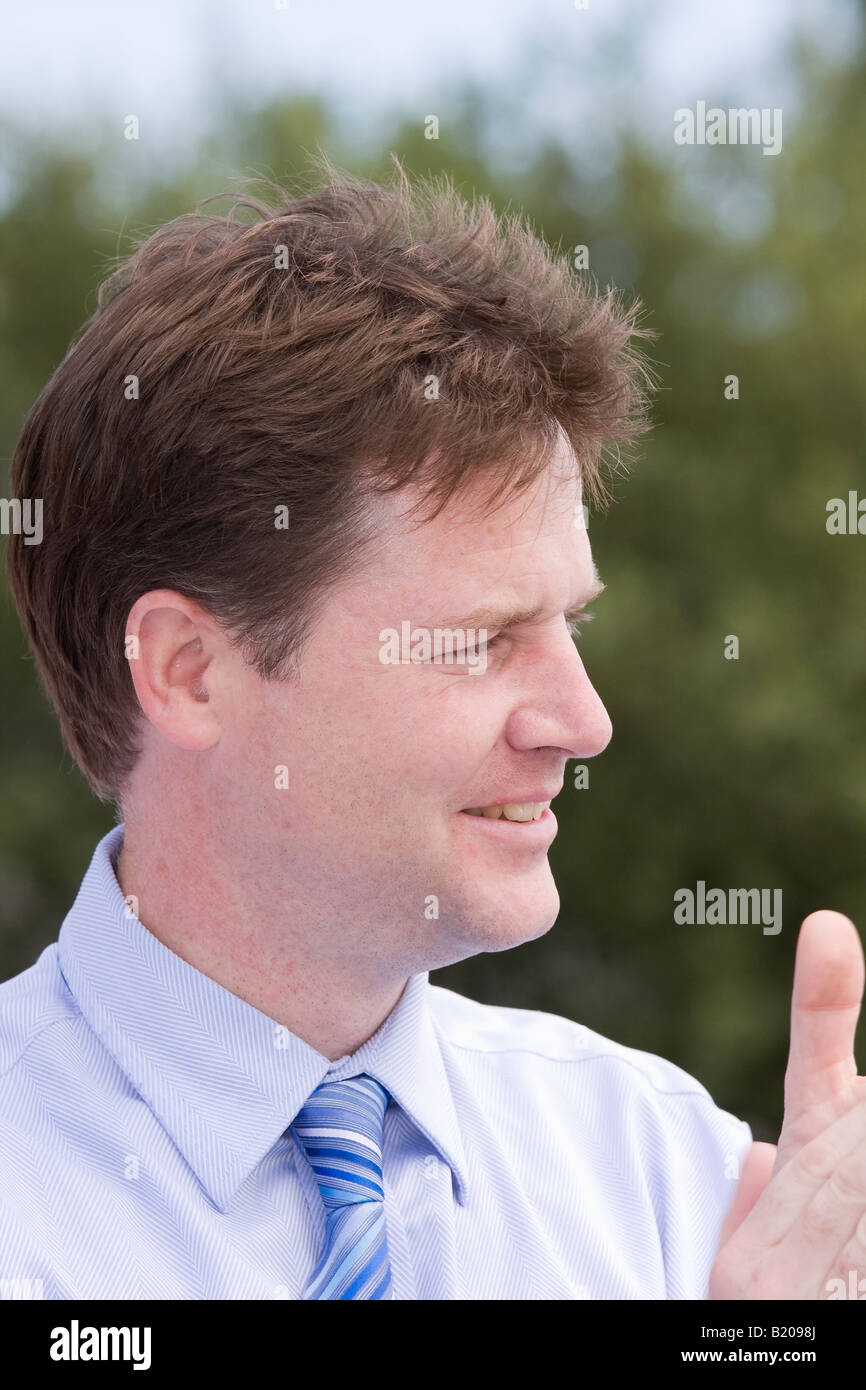 Nick Clegg the Liberal Democrat Leader at an Outdoor Meeting in Norfolk Stock Photo