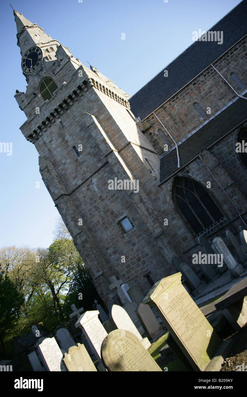 City of Aberdeen, Scotland. The Saint Machar Cathedral graveyard in Old Aberdeen Chanory. Stock Photo