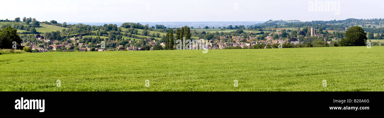 A panoramic view of the Cotswold town of Chipping Campden, Gloucestershire Stock Photo